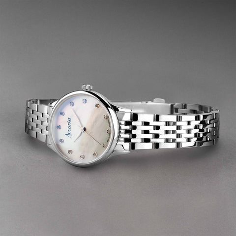 Accurist Dress Ladies Watch with Mother of Pearl Diamond Set Dial 77000