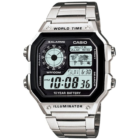 Casio Digital World Time Chronograph Watch AE-1200WHD-1AVEF