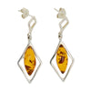 Amber Sterling Silver Drop Earrings | H&H Family Jewellers