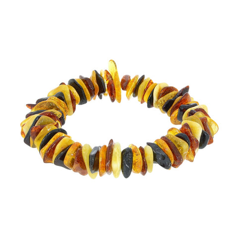 Amber Chip Multi Colour Stretch Ladies Bracelet