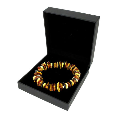 Amber Chip Multi Colour Stretch Ladies Bracelet