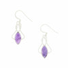 Amethyst Sterling Silver Celtic Marquise Drop Earrings