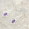 Amethyst Sterling Silver Celtic Marquise Drop Earrings
