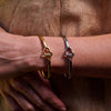 Ava & Sky Stainless Steel Gold Plated Linked Heart Bangle ASC0019