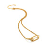 Ava & Sky Stainless Steel Gold Plated Carabiner Link Necklace ASN0005