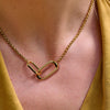 Ava & Sky Stainless Steel Gold Plated Carabiner Link Necklace ASN0005