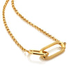 Ava & Sky Stainless Steel Gold Plated Carabiner Link Necklace ASN0005