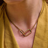 Ava & Sky Stainless Steel Gold Plated Carabiner Link Necklace ASN0005