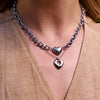 Ava & Sky Stainless Steel Chunky Heart Necklace ASN0036