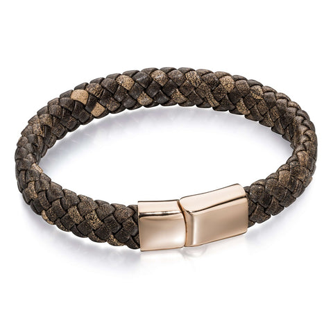 Fred Bennett Brown Leather Mens Bracelet B4685