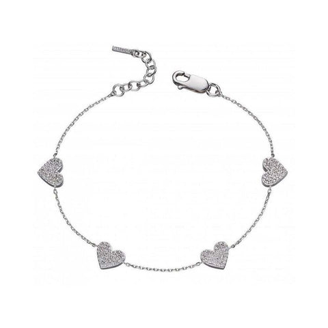Fiorelli Silver Heart CZ Ladies Bracelet B5102C