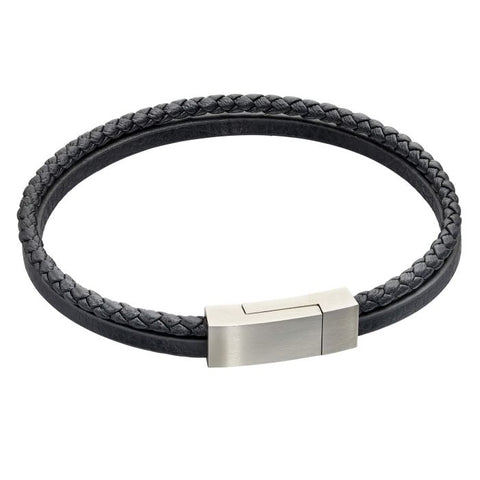 Fred Bennett Recycled Leather Mens Bracelet B5321