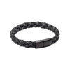 Fred Bennett Plaited Black Leather Mens Bracelet B5565B