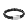 Fred Bennett Plaited Black and Grey Leather Mens Bracelet B5629