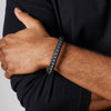 Fred Bennett Plaited Black and Grey Leather Mens Bracelet B5629