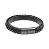 Fred Bennett Black Leather Mens Bracelet B5632