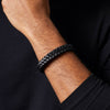 Fred Bennett Black Leather Mens Bracelet B5632