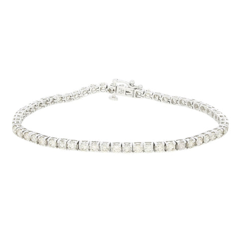 9ct White Gold 5.00cts Brilliant Cut Diamond Line Tennis Bracelet | H&H