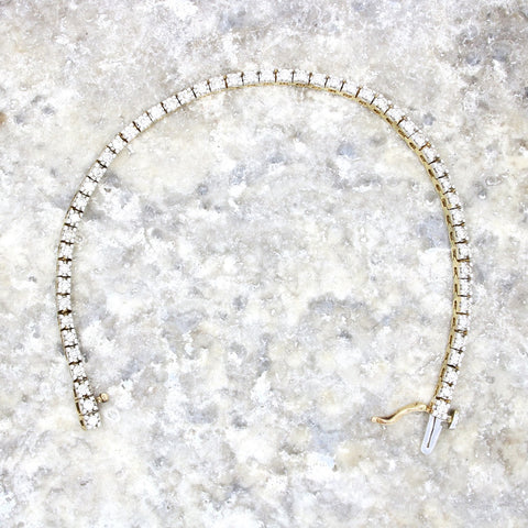 9ct Yellow Gold 2.00cts Diamond Line Tennis Bracelet | H&H Jewellers