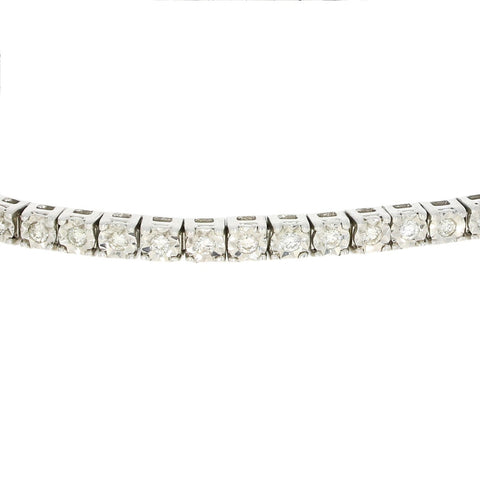 9ct White Gold 1.00cts Brilliant Cut Diamond Line Tennis Bracelet | H&H