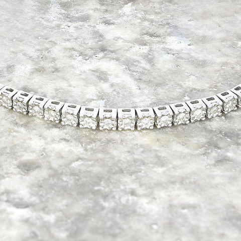 9ct White Gold 1.00cts Brilliant Cut Diamond Line Tennis Bracelet | H&H