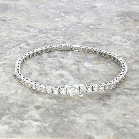 9ct White Gold 1.00cts Brilliant Cut Diamond Line Tennis Bracelet | H&H