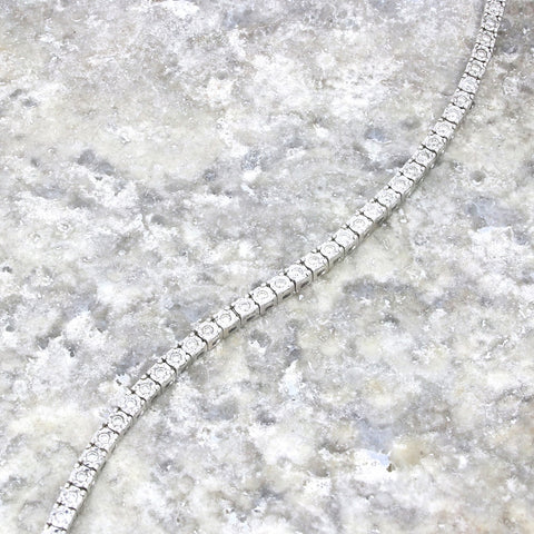 9ct White Gold 1.00cts Brilliant Cut Diamond Line Tennis Bracelet | H&H