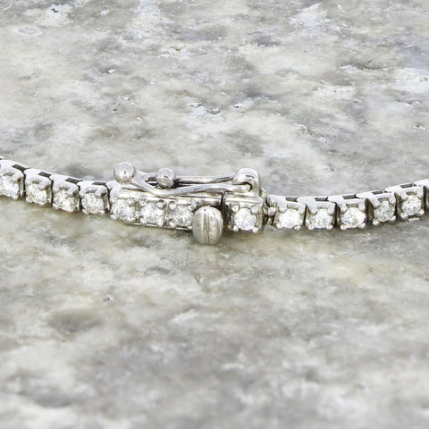 18ct White Gold 2.33cts Brilliant Cut Diamond Line Tennis Bracelet | H&H