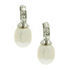 Lido Pearls White Freshwater Pearl and Cubic Zirconia Drop Earrings BS003E