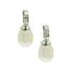 Lido Pearls White Freshwater Pearl and Cubic Zirconia Drop Earrings BS003E
