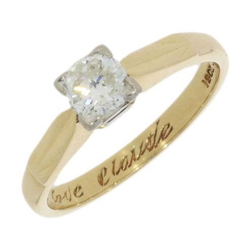 Pre Owned 18ct Yellow Gold 0.35ct Diamond Solitaire Ring