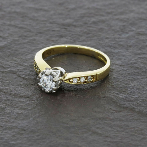 Pre Owned 18ct Yellow Gold 0.31ct Diamond Solitaire Ring