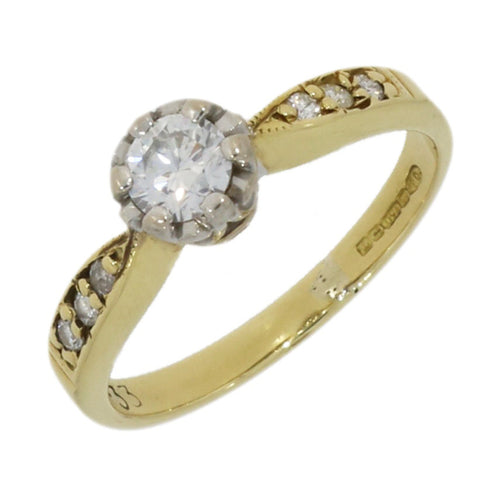 Pre Owned 18ct Yellow Gold 0.31ct Diamond Solitaire Ring