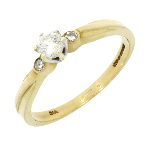 Pre Owned 9ct Yellow Gold 0.22ct Diamond Solitaire Ring | H&H Jewellers