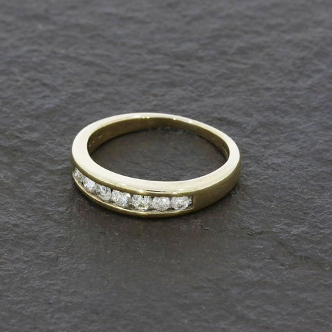 Pre Owned 9ct Yellow Gold 0.33cts Diamond Half Eternity Ring | H&H