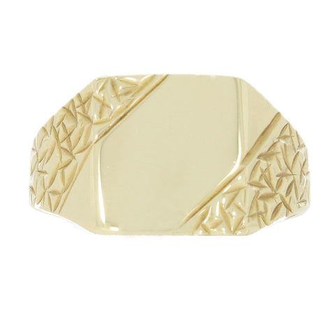 Pre Owned 9ct Yellow Gold Mens Signet Ring