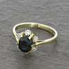 Pre Owned 9ct Yellow Gold Sapphire and Diamond Cluster Ring