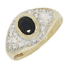Pre Owned 9ct Yellow Gold Sapphire and Cubic Zirconia Ring