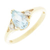 Pre Owned Ladies 9ct Yellow Gold Blue Topaz and Diamond Ring