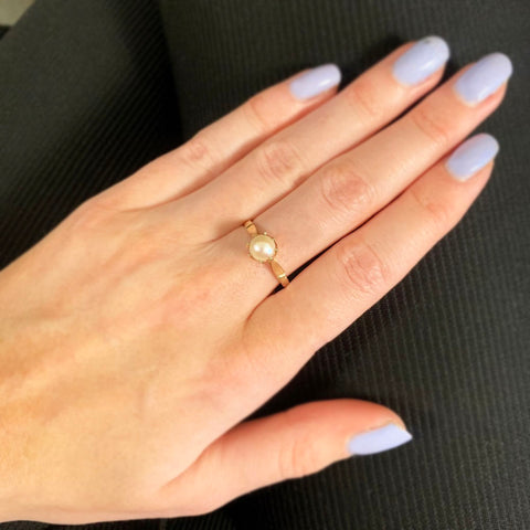 Pre Owned 9ct Yellow Gold Culture Pearl Ring