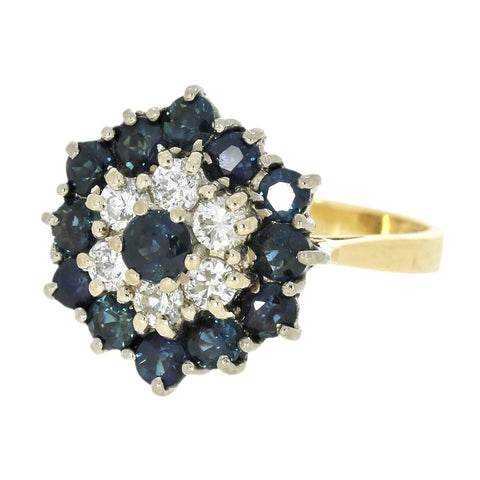 Pre Owned 18ct Yellow Sapphire And 0.25cts Diamond Cluster Ring | H&H