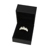 Pre Owned 9ct Yellow Gold Diamond Set Croissant Dome Ring