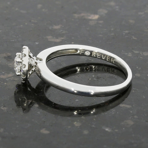 Pre Owned 18ct White Gold 0.40cts Diamond Halo Ring