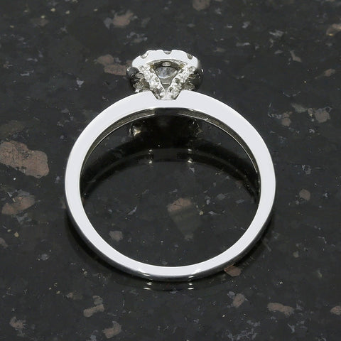 Pre Owned 18ct White Gold 0.40cts Diamond Halo Ring