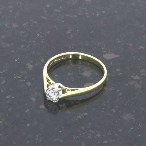 Pre Owned Ladies 18ct Yellow Gold 0.20cts Diamond Solitaire Ring | H&H 