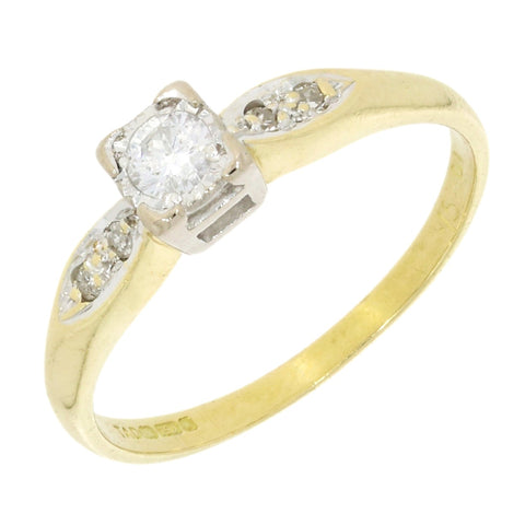 Pre Owned Ladies 18ct Yellow Gold 0.15cts Diamond Solitaire Ring | H&H 