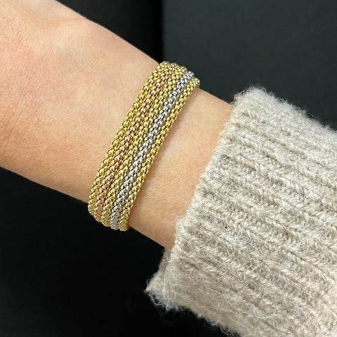 Pre Owned Quadri 18ct Three Colour Gold Mesh Design Bracelet | H&H 