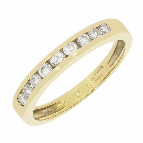 Pre Owned 18ct Yellow Gold 0.33cts Diamond Half Eternity Ring