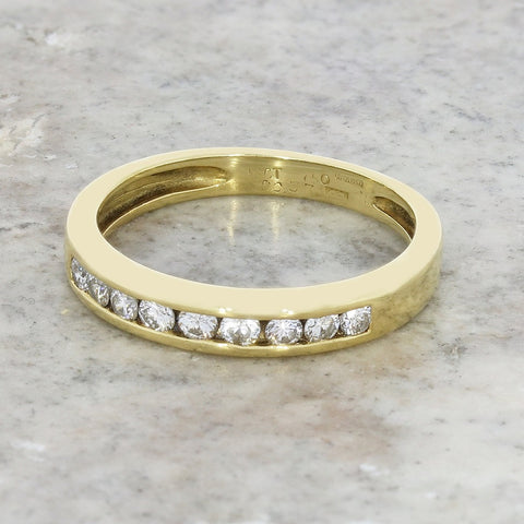 Pre Owned 18ct Yellow Gold 0.33cts Diamond Half Eternity Ring