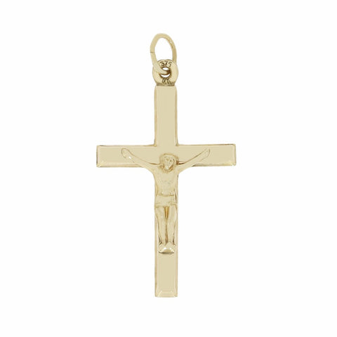 Pre Owned 9ct Yellow Gold Small Crucifix Cross Pendant